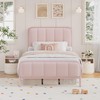 HITHOS Twin Size Bed Frame, Upholstered Pink Bed Frame with