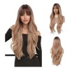 Pelucas De Mujer Dama Larga Y Ondulada Rubio Cabello Natural