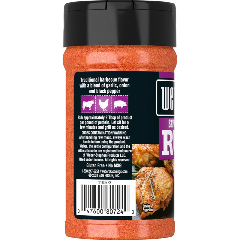 Weber Savory Barbecue Rub, 6.6 Ounce Shaker (Pack of 6)