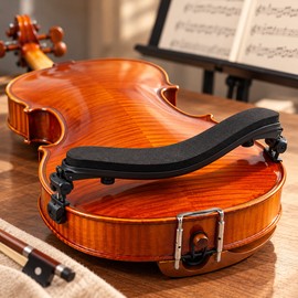 Adjustable Violin Shoulder Rest for 1/8–1/4 and 3/4–4/4 Violins – Curved Padded Support for Practice and Performance