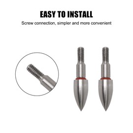 BDKMMS Archery Field Points, 5Pcs 100/150/200/250/300/350 Grains Stainless Steel Archery Arrow Tips Field Point Arrowheads for Field Target Practice & Shooting