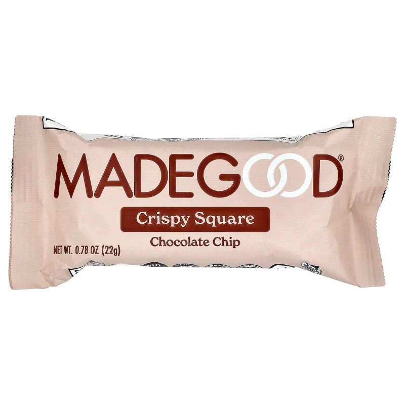 Cuadrados crujentes, chispas de chocolate, 6 barras, 0,78 oz (22
