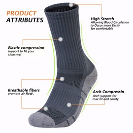 GAXIDES Hiking Compression Socks for Mens and Womens 3 Pairs Winter Thermal Crew Running Athletic Socks Arch Support Multi S