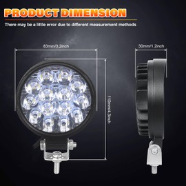 AUXTINGS 4 Pieces 4 Inch 10 cm 42 W Mini Thin LED Work Light Flood Light Spot Beam LED Pods 12 V 24 V Additional Headlight Offroad Fog Lamps for Truck Tractor Boat 4 x 4 Car SUV ATV, IP66