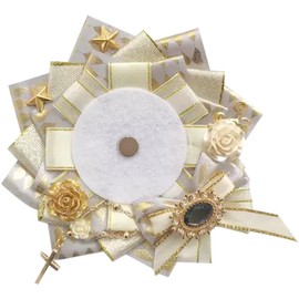 YUYAKESHI Handmade Ribbon Wedding Style Pain Bag Decoration Cute Rosette Cross Rhinestone Decoration Rose Decoration Can Badge