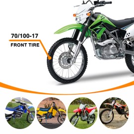 HOLATO Front 70/100-17 2.75-17 Inner Tube for 110cc 125cc KLX125 KLX140 KX85 TTR125 YZ80 YZ85 RM80 CT90 DRZ125 TaoTao DB17 Apollo RFZX18 Coolster Dirt Pit Bike Off Road Motocross Heavy Duty 1 Pack