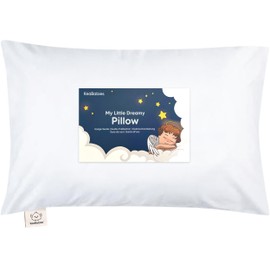 Toddler Pillow with Pillowcase - 13x18 My Little Dreamy Kids Travel Bed Pillows for Sleeping, Organic Cotton Small Pillowcase, Soft & Breathable, Machine Washable, Toddlers 2-5 Years Old (Soft White) | KeaBabies