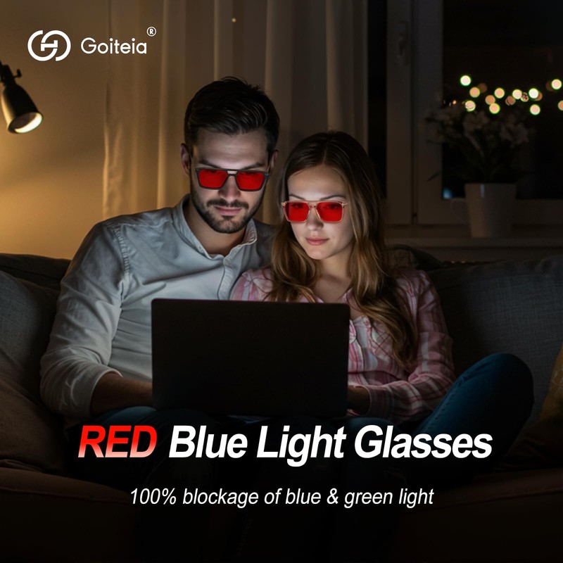 Goiteia - 100% Blue Light Blocking Glasses - Red Sleep