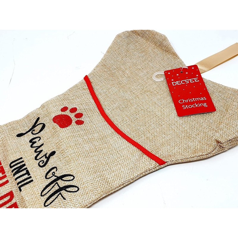 Pet Christmas Stocking - Dogs (Bone shaped) Paws Off until