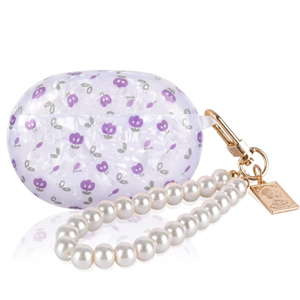 CameCosy Beats Studio Buds Case with Small Purple Flower Pattern,