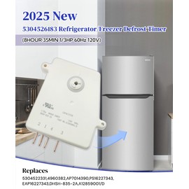 5304526183 Refrigerator Defrost Timer Compatible with Frigidaire White Westinghouse,Replaces 5304522331,4960382,AP7014390,PS16227343,EAP16227343 ETC. (8HOUR 35MIN)