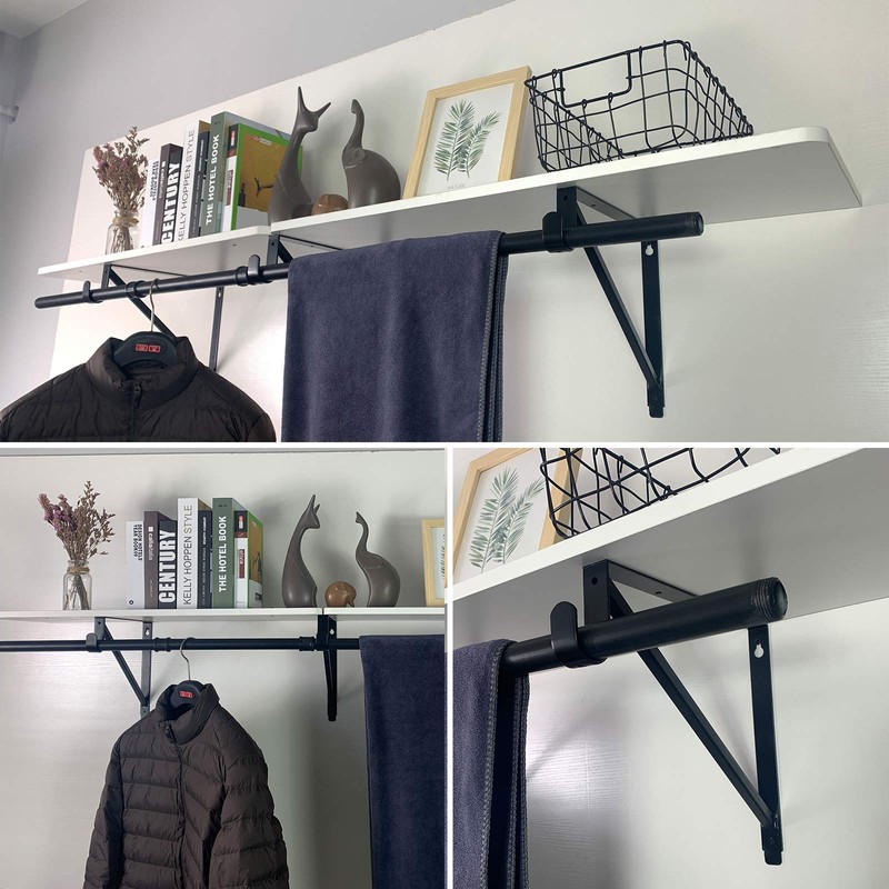 4 Pack Heavy Duty Closet Shelf & Rod Brackets,Closet Rod