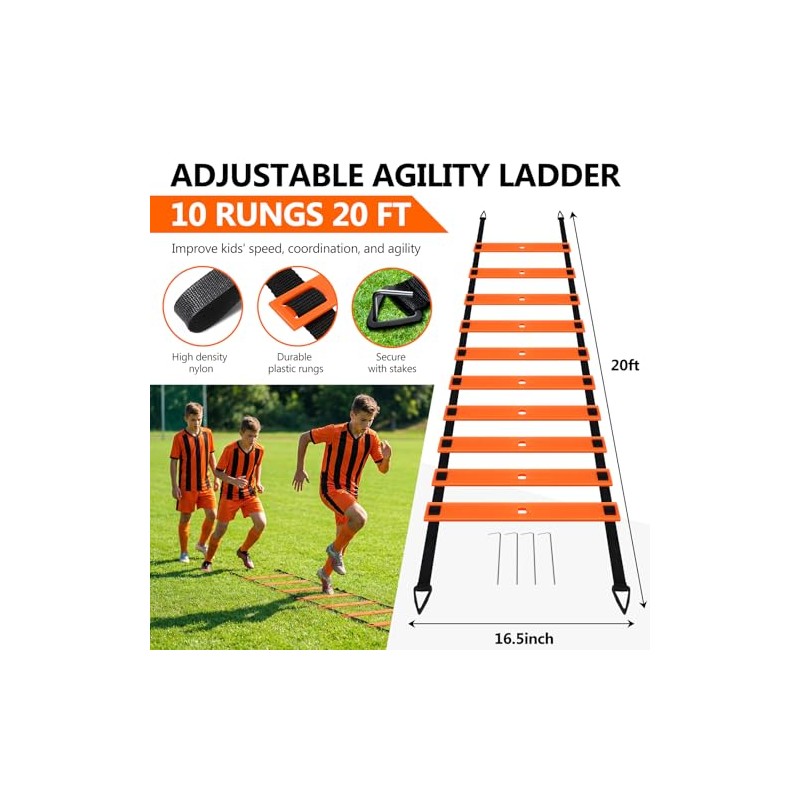 Kids Pop Up Soccer Goal Set with Training Equipment, Portable