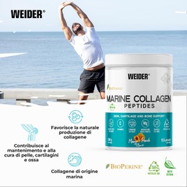 Weider Marine Collagen (300g) Mango e Pesca, 9,5g di Collagene/porzione