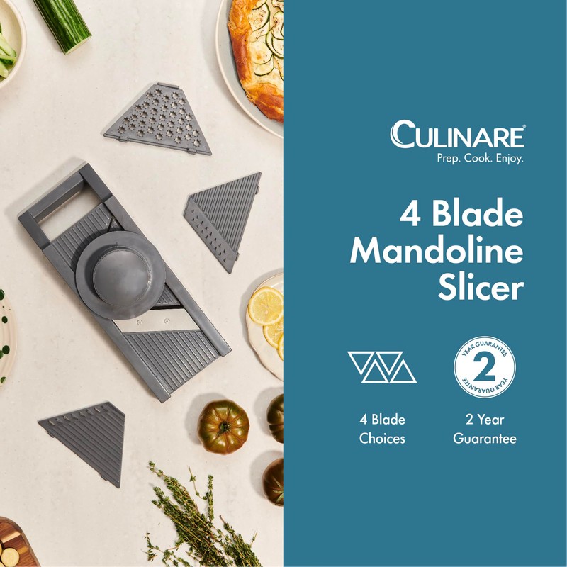 Culinare Multi-Blade Mandoline Slicer, Vegetable, Cheese Chopper and Grater, 4