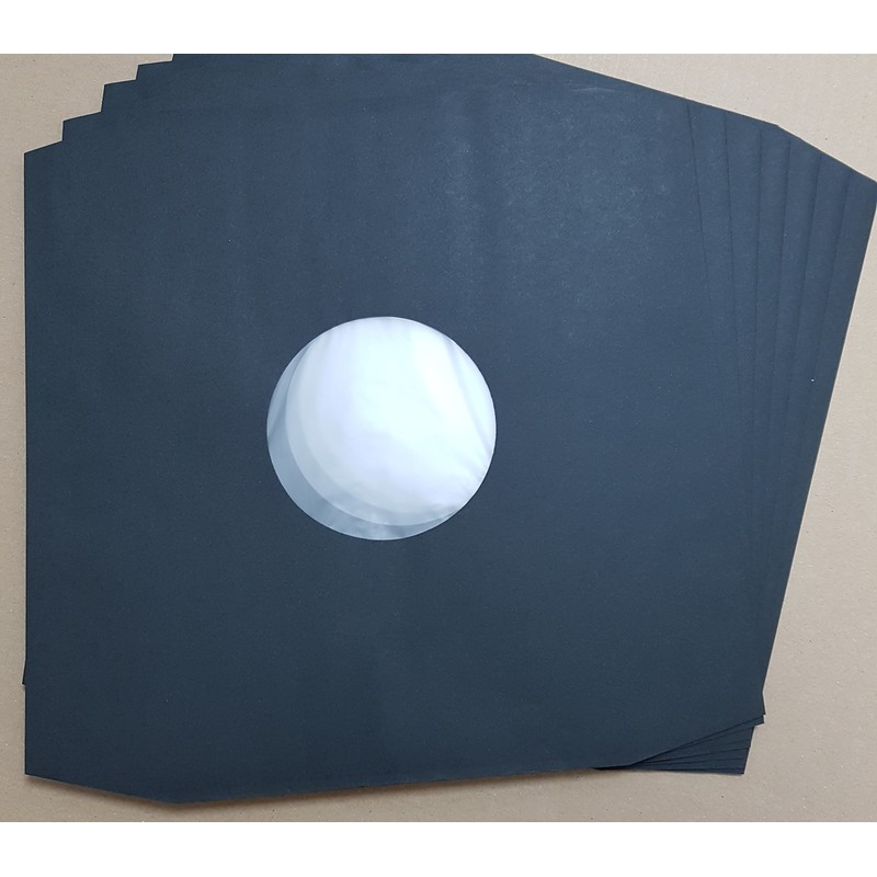 12" Black Polylined Record Inner Sleeves x 50
