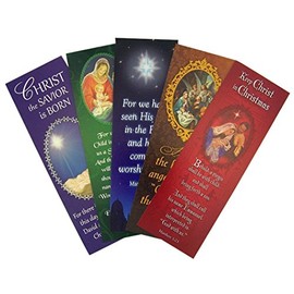 Catholic Brands Nativity of Christ Assorted Holy Card Christmas Bookmark, Pack of 100, 6 Inch (H)