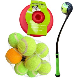 Zvire Dog Toy Bundle – Tennis Ball Launcher, Flying Disc & 10 Play Balls – Perfect for Outdoor Fetch & Exercise – Available As Full Set Or Individual Toys (One Size, Flying Disc Dog Toy)