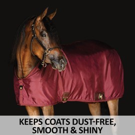 Adjusta Fit Dura-Nylon Horse Stable Sheet | Ultimate Comfort & Protection Horse Sheet | Keeps Coats Smooth & Shiny | Cutback | Closed Front | Legstrap | Color Royal | Size 80