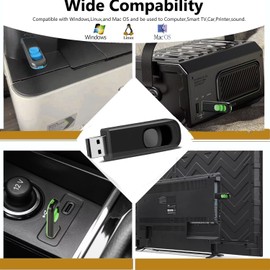 MAKACTUA 2 Pack 64GB USB Flash Drive, USB 2.0 Memory Stick Thumb Drive Pen Drives Jump Drive for Data Storage Black