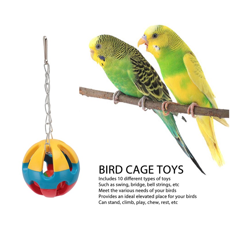 Bird Toy Set Colorful Boredom Relief Chewing Climbing Parrot Swing