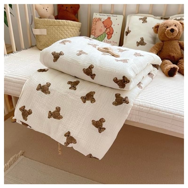 Mystery Girl Bear Crib Bedding and Pillow Set (120x150cm 1