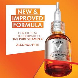 Vichy LiftActiv Vitamin C Serum For Face, Brightening Serum With Pure Vitamin C + Hyaluronic Acid + Vitamin E, Reduces Fine Lines, Smooths Skin Textur