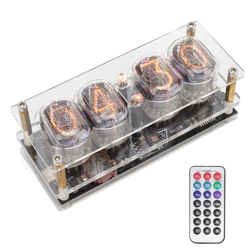 IN12 Glow Tube Clock with Remote Controller Electronic Digital Tube