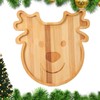 Christmas Holzteller - Weihnachtsbrett Mit Santa Und Rentier Motiv Für Käseplatten | Deko Servierteller Küchenhelfer Für Obst Dessert Käse Party Hochzeit Geburtstag