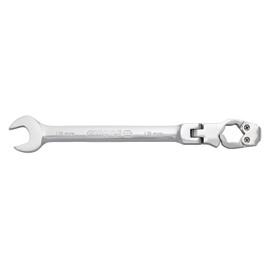 AGS Ratcheting Flare Nut Brake Line Wrench, Metric, Open Flex, 19mm - For Brake, Fuel, Tranmission Lines, & Cables