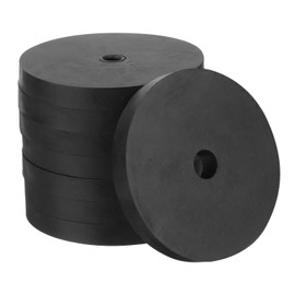 PATIKIL Vibration Isolation Washer 3" OD 0.5" ID 0.4" Thick, 8 Pack Rubber Round Anti Mechanical Damping Feet Pads, Black