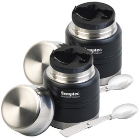 Semptec Urban Survival Technology Stainless Steel Insulated Cups: Set of 2 Double Wall Stainless Steel Thermal Cups for Drinks & Soups, 350 ml (Drinking Cup with Lid, Thermal Drinking Cup)