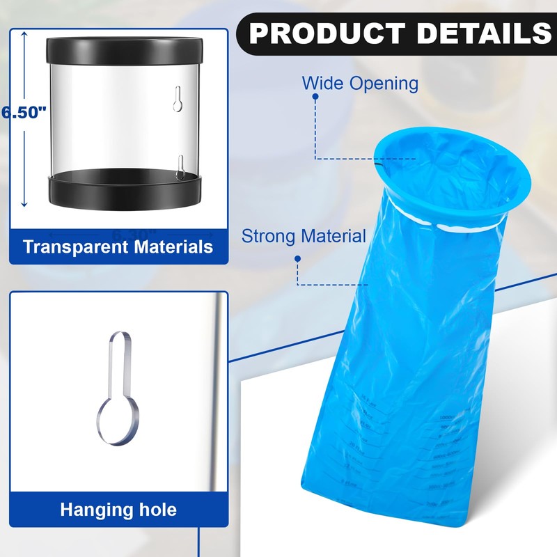 AceOrbit Vomit Bag Dispenser with 24 Emesis Bags, Easy to