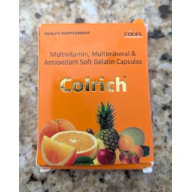 Colrich Multivitamin Multimineral Antioxidant Soft Gelatin Capsules 10 count