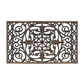 A1 Home Collections Rubber Grill Doormat, Elegant Star Pattern