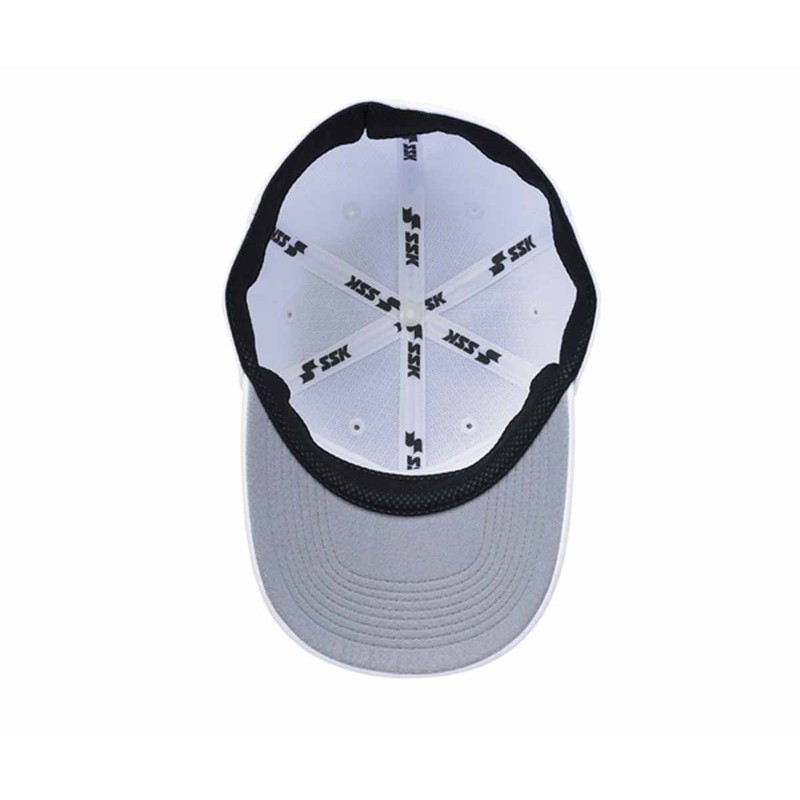 SSK BC061 Square Brim 6-Way Baseball Cap, white