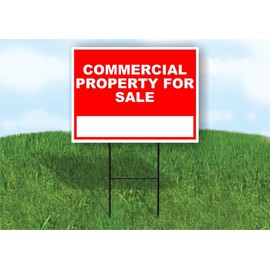 Commercial Property for Sale Write On Me Red 18x24 in Double Sided Yard Road Sign w/Stand