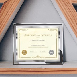 SESEAT 8.5 x 11 Certificate Document Frame Diploma Glass Picture Frames for Tabletop,Pack of 2
