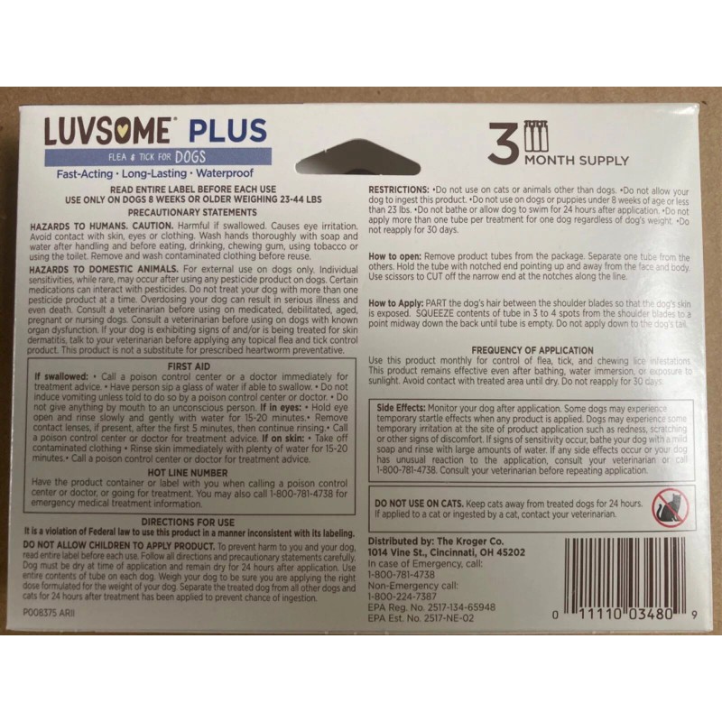 Luvsome Plus Flea & Tick ~ Dogs 23-44 # ~