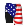 NiuKom American Flag Mens Swimsuit Trunks with Compression Liner Quick