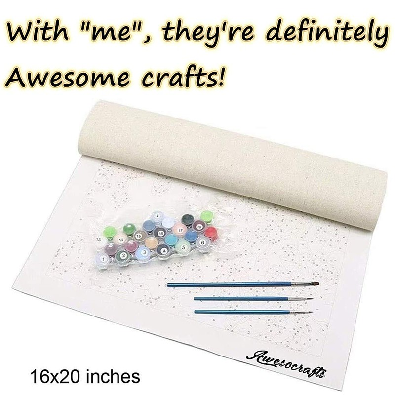 Awesocrafts Paint by Numbers Kits, Orchid in Mason Jars Number