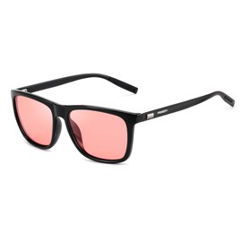 Feisedy B2296 Sunglasses, Polarized Dimming, Men's, Women's, Color Lenses, Discoloration, Stylish, Lightweight, Popular, UV400, Driving, Fishing, Sports Sunglasses, UV Protection, Unisex, Pink