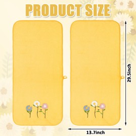 JarThenaAMCS 2Pcs Daisy Hand Towels Spring Flower Bathroom Towels Embroidered Decorative Coral Velvet Absorbent Towels for Bathroom Decor Housewarming Gifts, 13.8 x 29.5 Inch