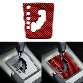 UOADA 1pc Car Center Console Gear Shift Panel Decoration Sticker Real Soft Carbon Fiber car Interior Compatible with Subaru Forester 2008-2012 Accessories Style A red