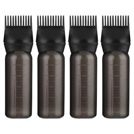 4 Pieces Of Black Bottles, Scale Bottles, Plastic Bottles, Hair Dye Applicators, Hair Salon Accessories