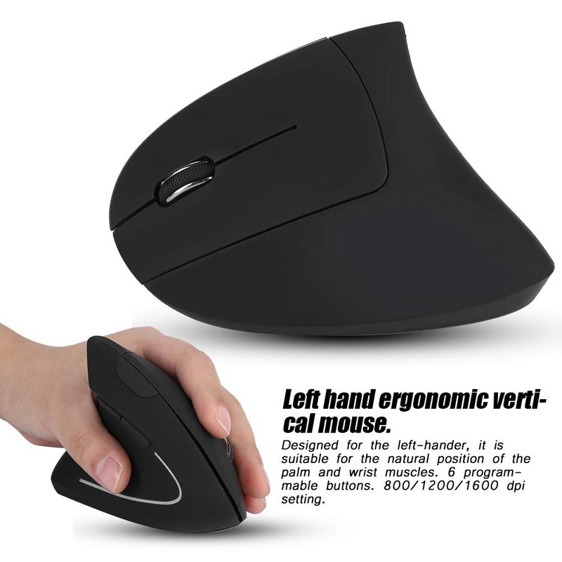 Linkshändige Maus, 2,4 GHz Wireless USB Ergonomische vertikale optische Maus