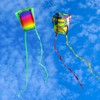 KOKOSUN Frameless Soft Kite, Colorful Parafoil Kite with Long Tail