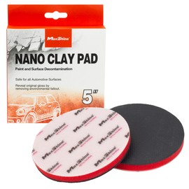 Maxshine - Almohadilla de arcilla nano de 5 pulgadas (grado medio) - Aplicador de barra de arcilla, almohadilla de barra de arcilla sintética única para pulidor DA y pulidor giratorio, almohadilla de