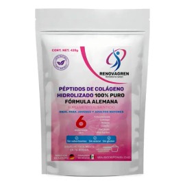Colágeno Hidrolizado Sin Sabor Péptidos Renovagren 420g Libre Gluten                                                                                  