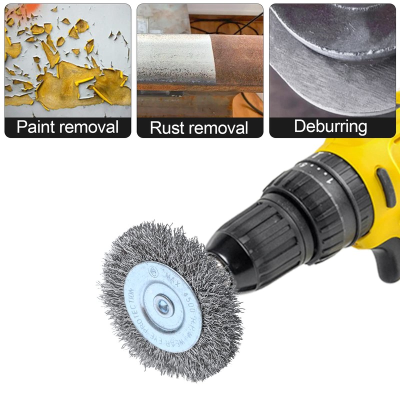 Hiqalty 10pcs 2" Stainless Steel Wire Wheel Brushes Kit for